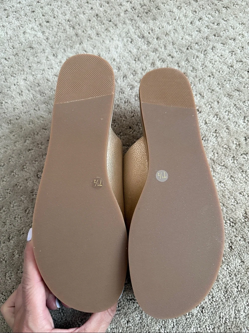 Kelsi Dagger Brooklyn Dover Champagne Gold Buckle Slide Platform Shoes 7.5